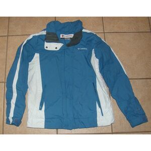 COLUMBIA Blue Sz Medium Full Zip OMNI-SHIELD Waterproof Jacket Zipped Pockets